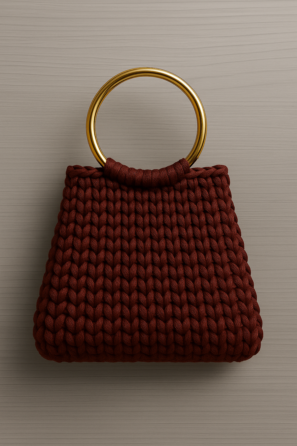 Bolso Siena Burdeos con textura de trapillo artesanal